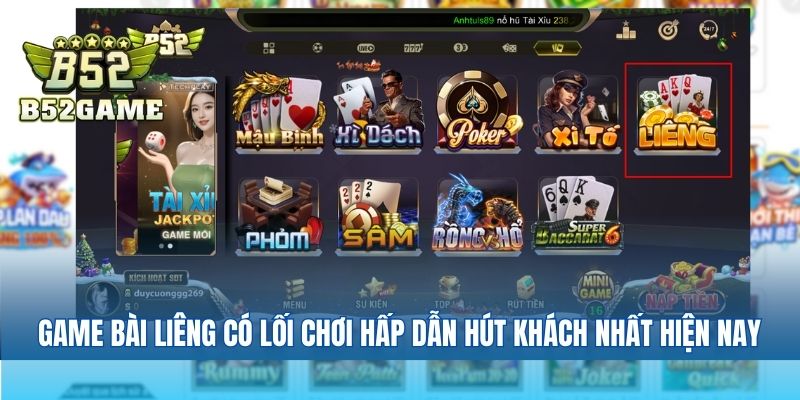Game bài liêng có lối chơi hấp dẫn hút khách nhất hiện nay
