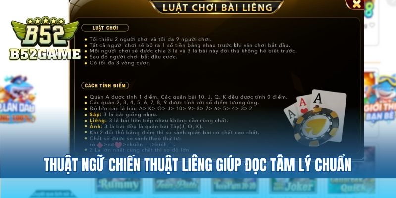Thuật ngữ chiến thuật liêng giúp đọc tâm lý chuẩn